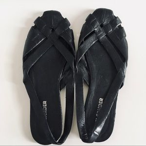 JIL SANDER slingback crisscross flats